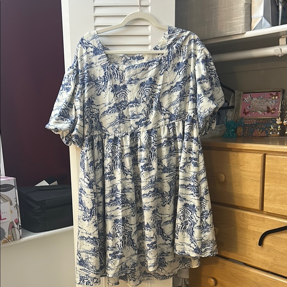 Blue and White Dress